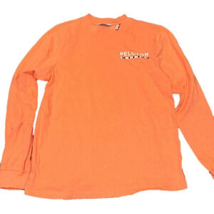 Peloton Cotton Long Sleeve Orange Activewear Workout Shirt Size XS